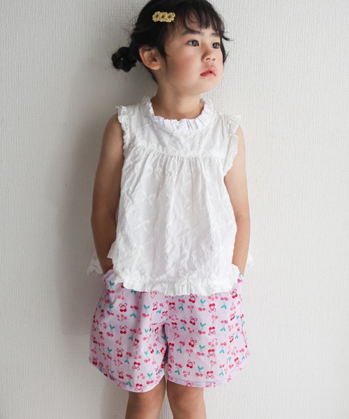 Naughty Company（ナウテーカンパニー）の「リボンチェリーガラパンツ（その他パンツ・キッズ・ラベンダー/オフホワイト・90/110/120/130/100）」の2枚目の写真