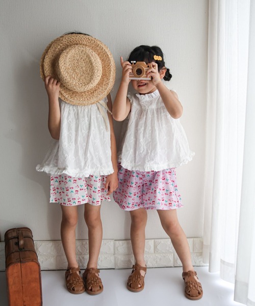 Naughty Company（ナウテーカンパニー）の「リボンチェリーガラパンツ（その他パンツ・キッズ・ラベンダー/オフホワイト・90/110/120/130/100）」の6枚目の写真