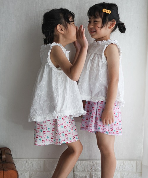 Naughty Company（ナウテーカンパニー）の「リボンチェリーガラパンツ（その他パンツ・キッズ・ラベンダー/オフホワイト・90/110/120/130/100）」の12枚目の写真