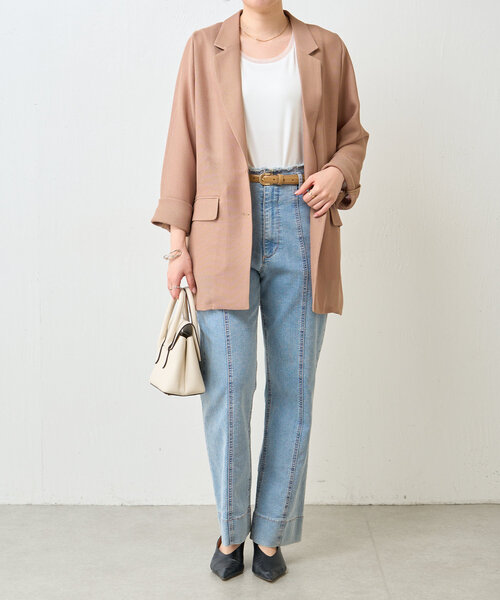 Jena espace merveilleux（ジェナ　エスパスメルヴェイユ）の「メッシュシェルボタンジャケット（テーラードジャケット・レディース・ベージュ/オフホワイト・FREE）」の12枚目の写真