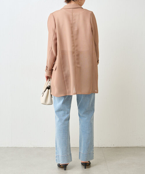 Jena espace merveilleux（ジェナ　エスパスメルヴェイユ）の「メッシュシェルボタンジャケット（テーラードジャケット・レディース・ベージュ/オフホワイト・FREE）」の13枚目の写真