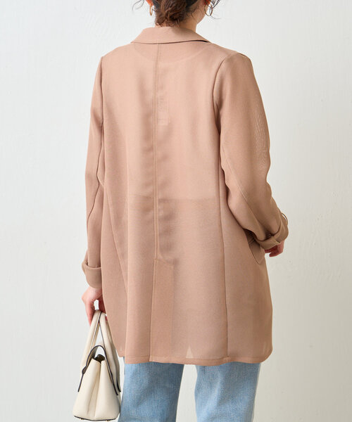 Jena espace merveilleux（ジェナ　エスパスメルヴェイユ）の「メッシュシェルボタンジャケット（テーラードジャケット・レディース・ベージュ/オフホワイト・FREE）」の17枚目の写真