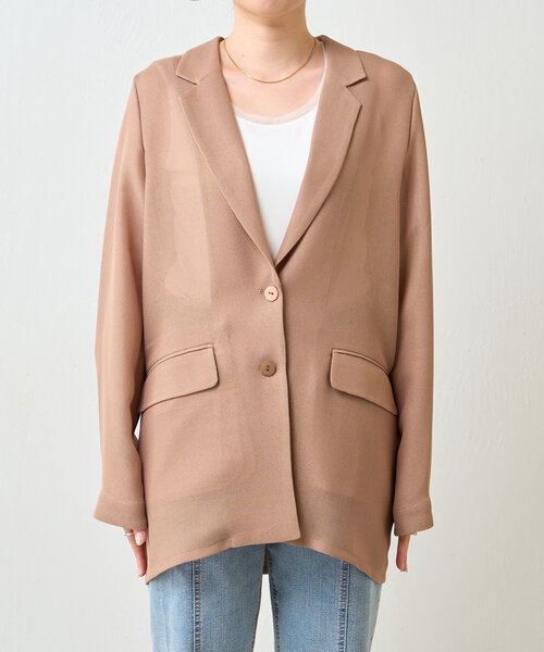 Jena espace merveilleux（ジェナ　エスパスメルヴェイユ）の「メッシュシェルボタンジャケット（テーラードジャケット・レディース・ベージュ/オフホワイト・FREE）」の19枚目の写真