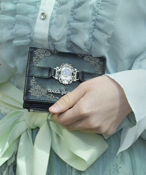 axes femme（アクシーズファム）の「薔薇封入モチーフミニ財布（財布・レディース・ピンク/ブラック・FREE）」の2枚目の写真