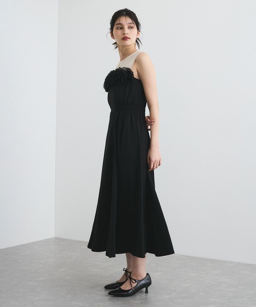 VIS(ビス)の「【VIS DRESS】チュールフラワードッキングワンピース(ワンピース・レディース・ブラック/ブラック系その他・FREE)」の9枚目の写真