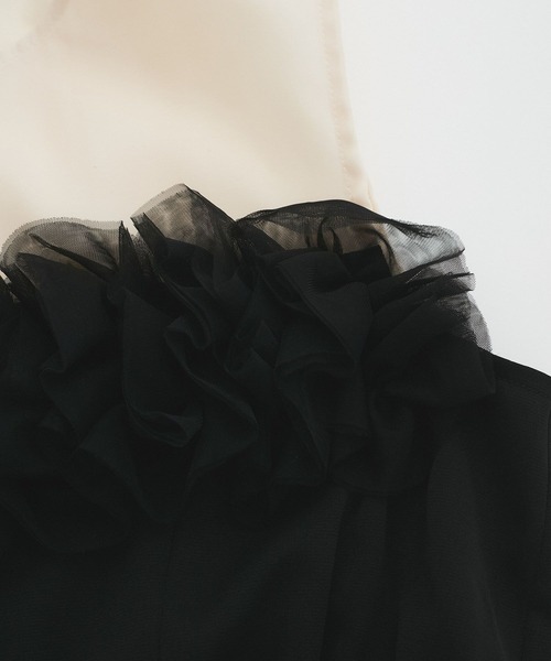 VIS(ビス)の「【VIS DRESS】チュールフラワードッキングワンピース(ワンピース・レディース・ブラック/ブラック系その他・FREE)」の19枚目の写真