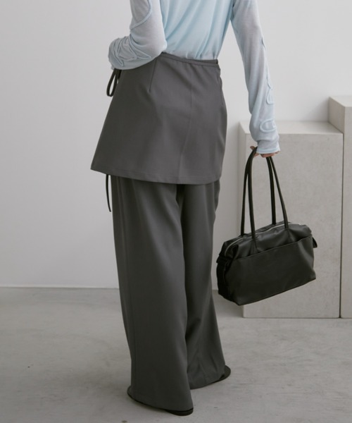 Aunt Marie's（アントマリーズ）の「スカートレイヤードタックスラックスパンツ（スラックス・レディース・ブラック/チャコールグレー・LARGE/MEDIUM/SMALL）」の17枚目の写真