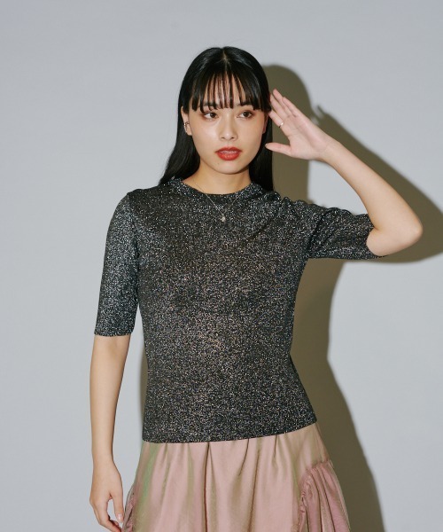 terrace（テラス）の「ラメニットプルオーバー（Tシャツ/カットソー・レディース・シルバー/オフホワイト/ブラック・MEDIUM）」の22枚目の写真