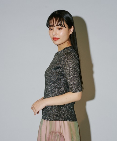 terrace（テラス）の「ラメニットプルオーバー（Tシャツ/カットソー・レディース・シルバー/オフホワイト/ブラック・MEDIUM）」の21枚目の写真