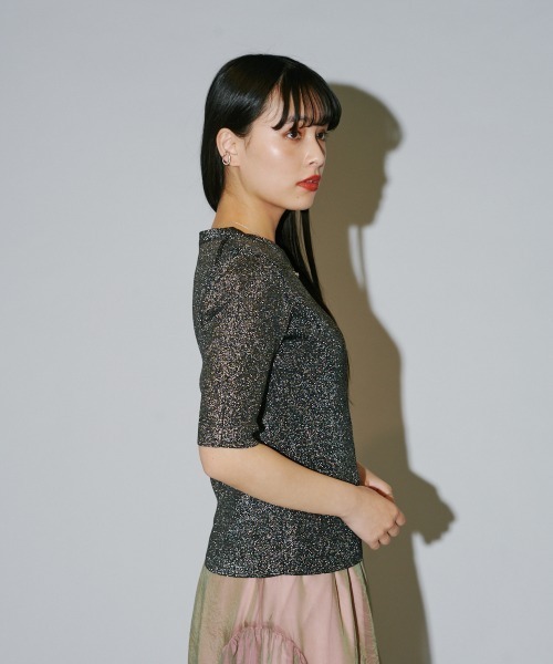 terrace（テラス）の「ラメニットプルオーバー（Tシャツ/カットソー・レディース・シルバー/オフホワイト/ブラック・MEDIUM）」の19枚目の写真