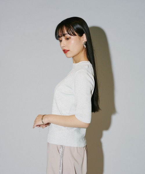 terrace（テラス）の「ラメニットプルオーバー（Tシャツ/カットソー・レディース・シルバー/オフホワイト/ブラック・MEDIUM）」の14枚目の写真