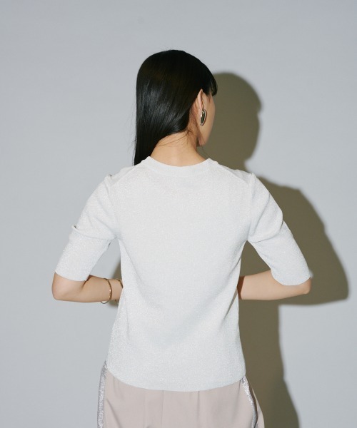 terrace（テラス）の「ラメニットプルオーバー（Tシャツ/カットソー・レディース・シルバー/オフホワイト/ブラック・MEDIUM）」の13枚目の写真