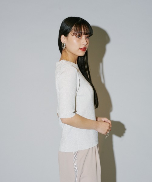 terrace（テラス）の「ラメニットプルオーバー（Tシャツ/カットソー・レディース・シルバー/オフホワイト/ブラック・MEDIUM）」の12枚目の写真