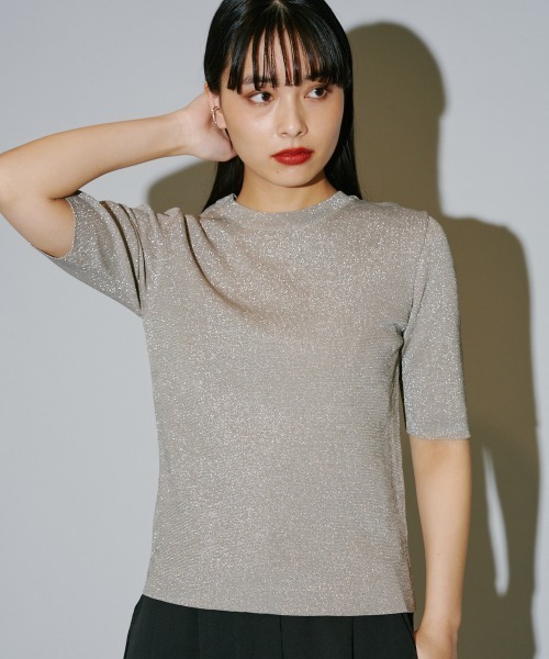 terrace（テラス）の「ラメニットプルオーバー（Tシャツ/カットソー・レディース・シルバー/オフホワイト/ブラック・MEDIUM）」の9枚目の写真