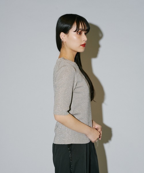 terrace（テラス）の「ラメニットプルオーバー（Tシャツ/カットソー・レディース・シルバー/オフホワイト/ブラック・MEDIUM）」の7枚目の写真