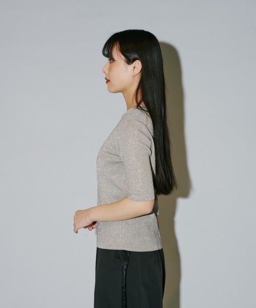 terrace（テラス）の「ラメニットプルオーバー（Tシャツ/カットソー・レディース・シルバー/オフホワイト/ブラック・MEDIUM）」の6枚目の写真