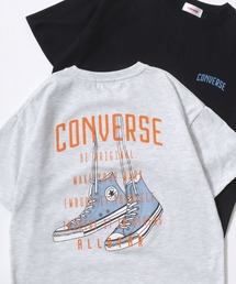 CONVERSE（コンバース）の「2025SS CONVERSE/コンバース シューズ サガラ刺繍 フロッキー ワンポイント バックプリント半袖Tシャツ（Tシャツ/カットソー）」