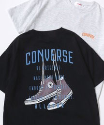CONVERSE（コンバース）の「CONVERSE/コンバース シューズ サガラ刺繍 フロッキー ワンポイント バックプリント半袖Tシャツ（Tシャツ/カットソー）」