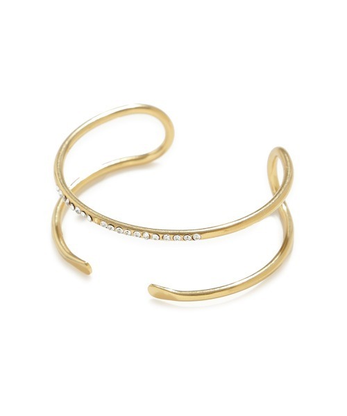 Mila Owen（ミラオーウェン）の「メタルダブルラインストーンバングル（ネックレス・レディース・ゴールド/シルバー・FREE）」の3枚目の写真