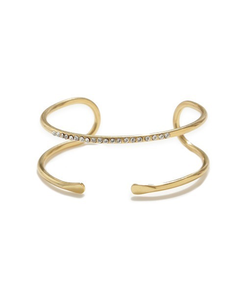 Mila Owen（ミラオーウェン）の「メタルダブルラインストーンバングル（ネックレス・レディース・ゴールド/シルバー・FREE）」の5枚目の写真