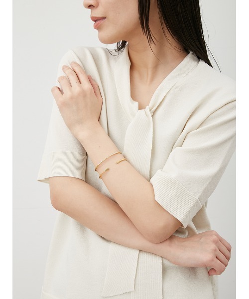 Mila Owen（ミラオーウェン）の「メタルダブルラインストーンバングル（ネックレス・レディース・ゴールド/シルバー・FREE）」の6枚目の写真