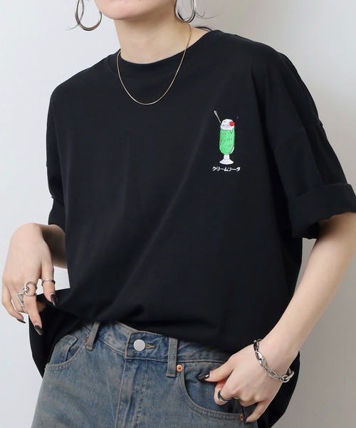 FUNALIVE(ファンアライブ)の「純喫茶 刺繍ワイドTシャツ 吸水速乾 UVカット(Tシャツ/カットソー・メンズ・ブラック/グレイッシュベージュ/ブラック系その他2/イエロー/スミクロ/ネイビー/ミント/ホワイト/グリーン/ピンク/ブルー/ホワイト系その他2・M/L/LL)」の4枚目の写真