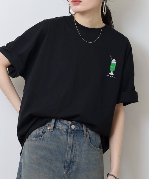 FUNALIVE(ファンアライブ)の「純喫茶 刺繍ワイドTシャツ 吸水速乾 UVカット(Tシャツ/カットソー・メンズ・ブラック/グレイッシュベージュ/ブラック系その他2/イエロー/スミクロ/ネイビー/ミント/ホワイト/グリーン/ピンク/ブルー/ホワイト系その他2・M/L/LL)」の13枚目の写真