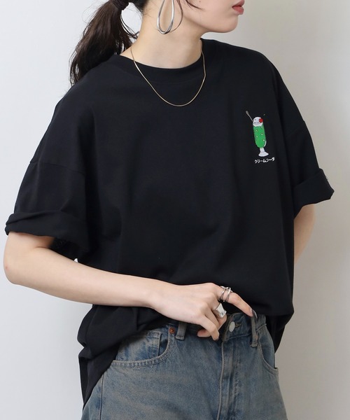 FUNALIVE(ファンアライブ)の「純喫茶 刺繍ワイドTシャツ 吸水速乾 UVカット(Tシャツ/カットソー・メンズ・ブラック/グレイッシュベージュ/ブラック系その他2/イエロー/スミクロ/ネイビー/ミント/ホワイト/グリーン/ピンク/ブルー/ホワイト系その他2・M/L/LL)」の14枚目の写真