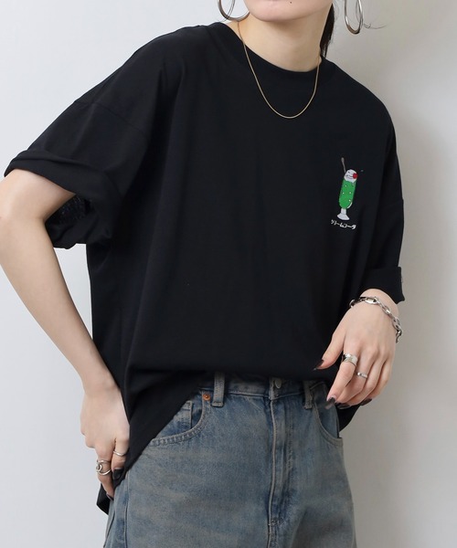 FUNALIVE(ファンアライブ)の「純喫茶 刺繍ワイドTシャツ 吸水速乾 UVカット(Tシャツ/カットソー・メンズ・ブラック/グレイッシュベージュ/ブラック系その他2/イエロー/スミクロ/ネイビー/ミント/ホワイト/グリーン/ピンク/ブルー/ホワイト系その他2・M/L/LL)」の15枚目の写真