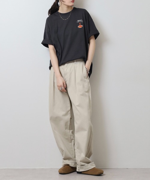 FUNALIVE(ファンアライブ)の「純喫茶 刺繍ワイドTシャツ 吸水速乾 UVカット(Tシャツ/カットソー・メンズ・ブラック/グレイッシュベージュ/ブラック系その他2/イエロー/スミクロ/ネイビー/ミント/ホワイト/グリーン/ピンク/ブルー/ホワイト系その他2・M/L/LL)」の20枚目の写真