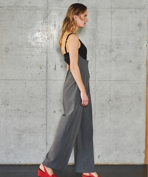 MAISON SPECIAL(メゾンスペシャル)の「Knit Combination All-In-One/ニットコンビオールインワン(つなぎ/オールインワン・レディース・ブラック/グレー・38/36)」の6枚目の写真