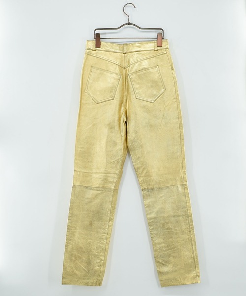 VINTAGE（ヴィンテージ）の「【ヴィンテージ古着】JUTTA COVIAN ナパレザー スリムパンツ（その他パンツ・メンズ・ゴールド・SMALL）」の9枚目の写真