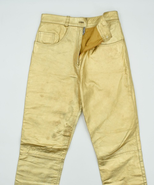 VINTAGE（ヴィンテージ）の「【ヴィンテージ古着】JUTTA COVIAN ナパレザー スリムパンツ（その他パンツ・メンズ・ゴールド・SMALL）」の2枚目の写真