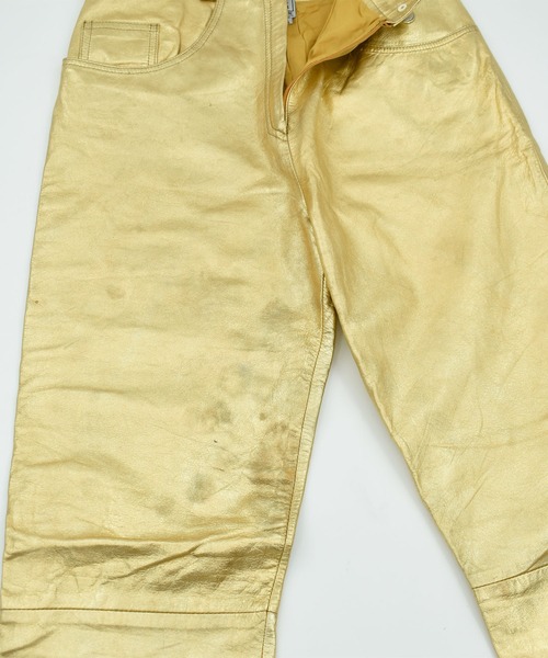 VINTAGE（ヴィンテージ）の「【ヴィンテージ古着】JUTTA COVIAN ナパレザー スリムパンツ（その他パンツ・メンズ・ゴールド・SMALL）」の3枚目の写真