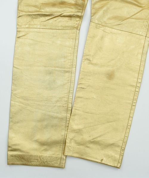 VINTAGE（ヴィンテージ）の「【ヴィンテージ古着】JUTTA COVIAN ナパレザー スリムパンツ（その他パンツ・メンズ・ゴールド・SMALL）」の4枚目の写真