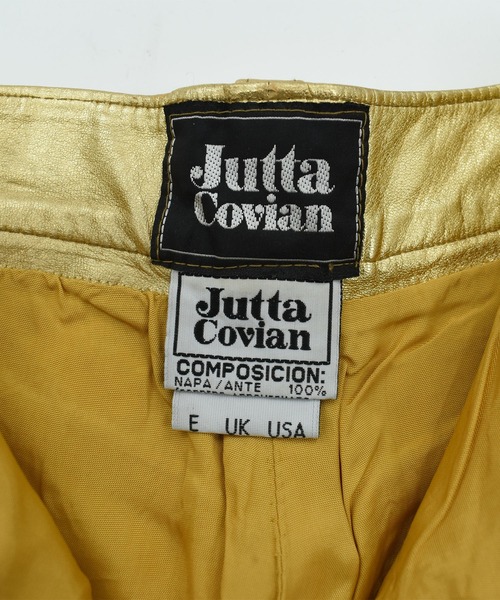 VINTAGE（ヴィンテージ）の「【ヴィンテージ古着】JUTTA COVIAN ナパレザー スリムパンツ（その他パンツ・メンズ・ゴールド・SMALL）」の6枚目の写真