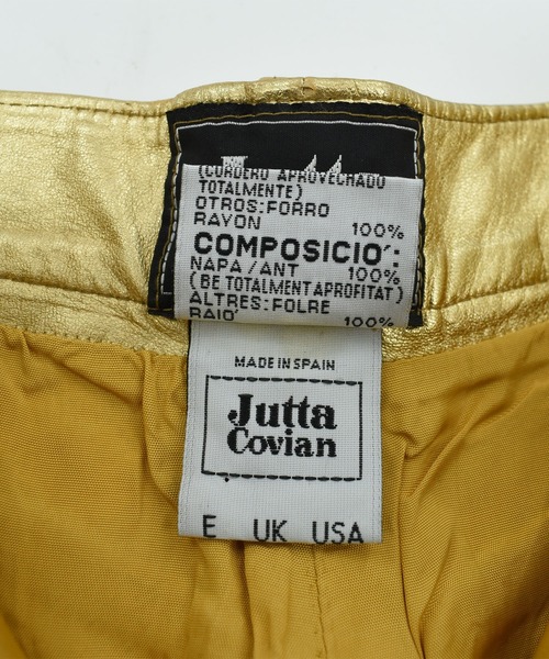 VINTAGE（ヴィンテージ）の「【ヴィンテージ古着】JUTTA COVIAN ナパレザー スリムパンツ（その他パンツ・メンズ・ゴールド・SMALL）」の7枚目の写真