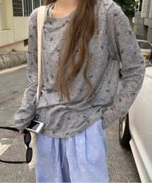 リボンプリントロングTシャツ