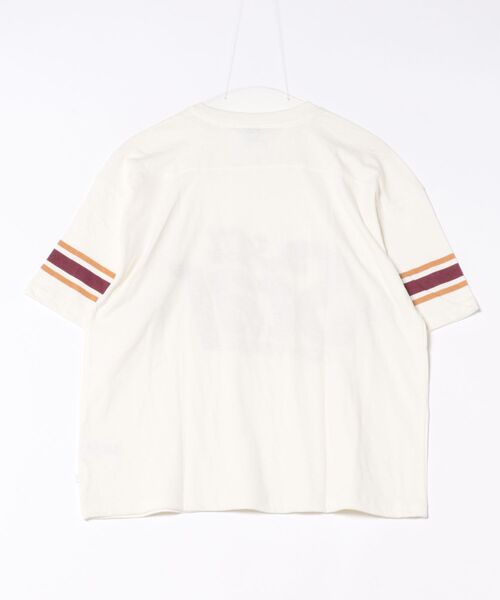 CONVERSE(コンバース)の「【CONVERSE/コンバース】ネップスラブ フットボールTシャツ(Tシャツ/カットソー・レディース・オフホワイト/グリーン・MEDIUM)」の3枚目の写真