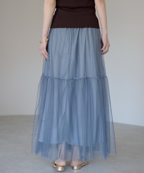 each(イーチ)の「チュールレイヤードスカート(スカート・レディース・グレー/ブラック・FREE)」の17枚目の写真