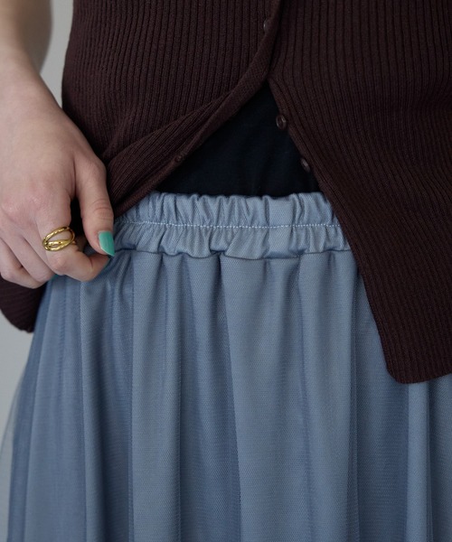 each(イーチ)の「チュールレイヤードスカート(スカート・レディース・グレー/ブラック・FREE)」の18枚目の写真