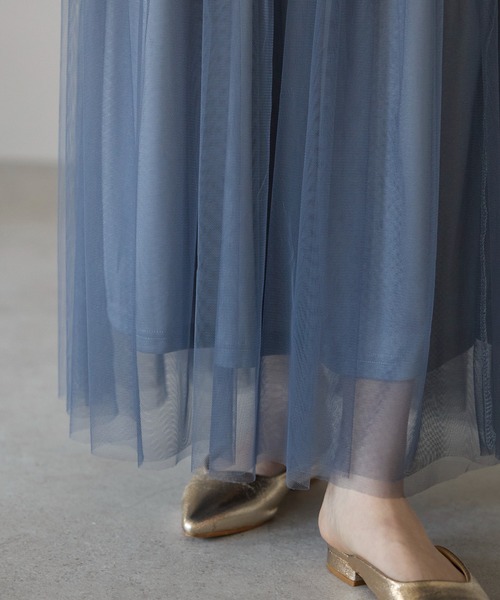 each(イーチ)の「チュールレイヤードスカート(スカート・レディース・グレー/ブラック・FREE)」の19枚目の写真