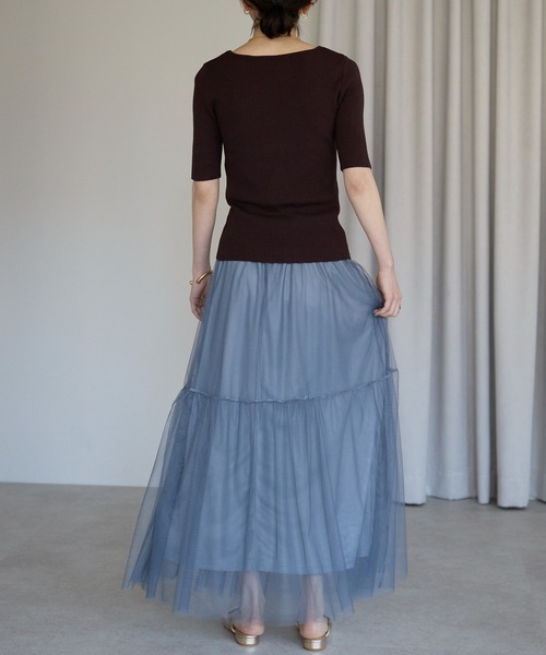 each(イーチ)の「チュールレイヤードスカート(スカート・レディース・グレー/ブラック・FREE)」の22枚目の写真