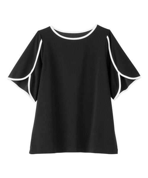 alotta(アロッタ)の「配色デザインチューリップ袖Tシャツブラウス(シャツ/ブラウス・レディース・ブラック/ライトブルー・M/L/LL/3L)」の16枚目の写真