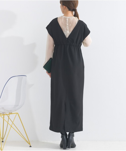 OandI（オーアンドアイ）の「シアートップス＋Vラインワンピース（ワンピース・レディース・ブラック×ブラック/ベージュ×ブラック/チャコールグレー・FREE）」の21枚目の写真