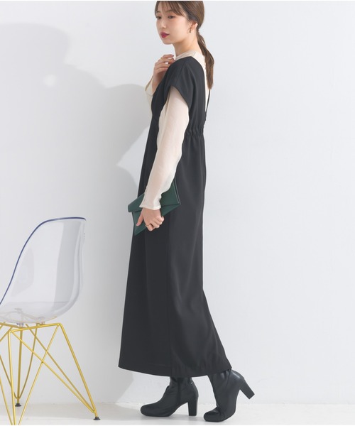 OandI（オーアンドアイ）の「シアートップス＋Vラインワンピース（ワンピース・レディース・ブラック×ブラック/ベージュ×ブラック/チャコールグレー・FREE）」の22枚目の写真