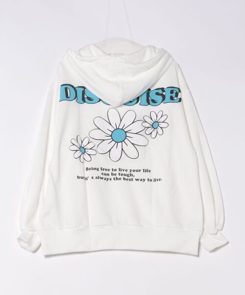 セール】《バックロゴ×花柄プリント》ZIPパーカー／ゆるカワ抜け感