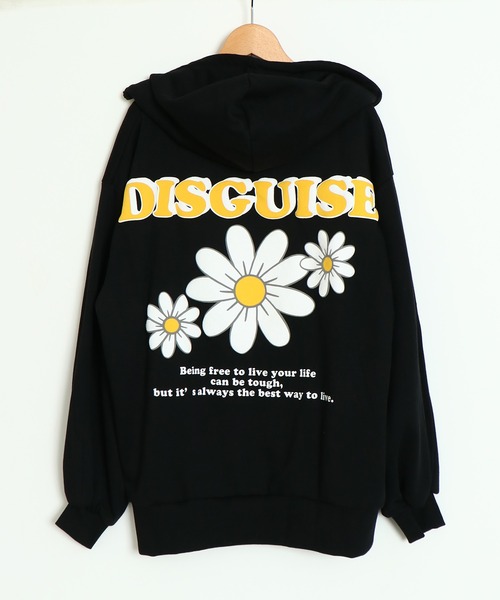 セール】《バックロゴ×花柄プリント》ZIPパーカー／ゆるカワ抜け