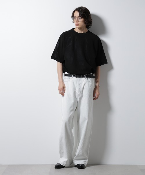 NANO universe(ナノユニバース)の「スポンディッシュ メッシュ クルーネックニットTEE(ニット/セーター・メンズ・オフホワイト/レッド系その他2/ブラック/グレー系その他4・M/L)」の8枚目の写真