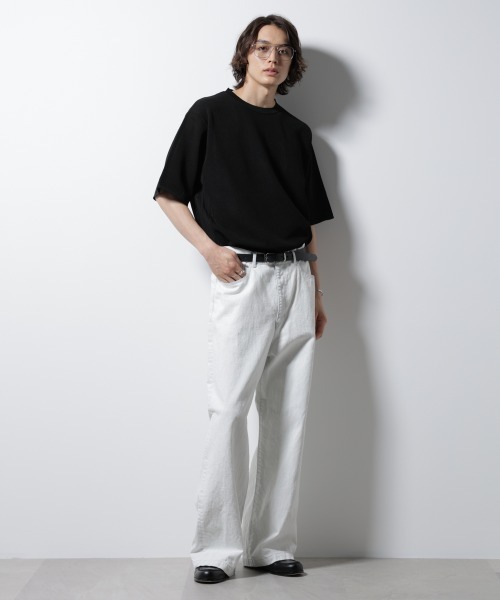 NANO universe(ナノユニバース)の「スポンディッシュ メッシュ クルーネックニットTEE(ニット/セーター・メンズ・オフホワイト/レッド系その他2/ブラック/グレー系その他4・M/L)」の7枚目の写真